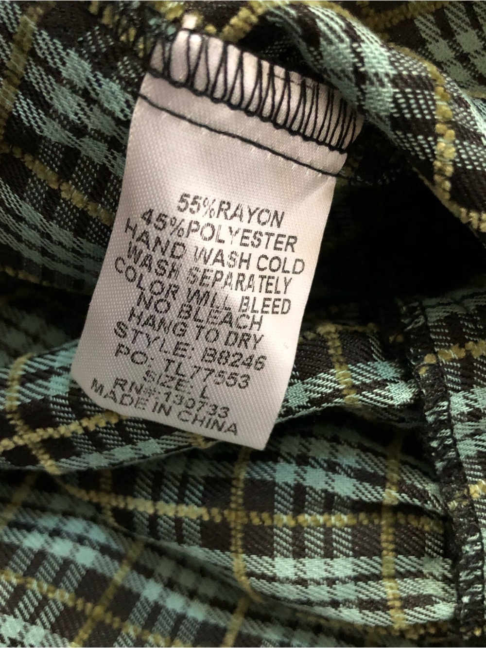Umgee Long Sleeve Plaid Tiered Mini Dress - Large - Picture 5 of 7